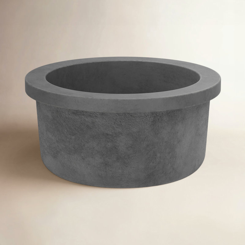 Malibu NativeStone Concrete 14" Round Dual Mount Bar Sink, Slate