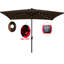 Parasol solaire extérieur 10x6.5ft - À vent, à manivelle, Pour terrasse de jardin, Cour arrière, Table de marché rectangulaire à abat-jour de piscine, Led alimenté, Piscine à décoloration-132954572-132954573