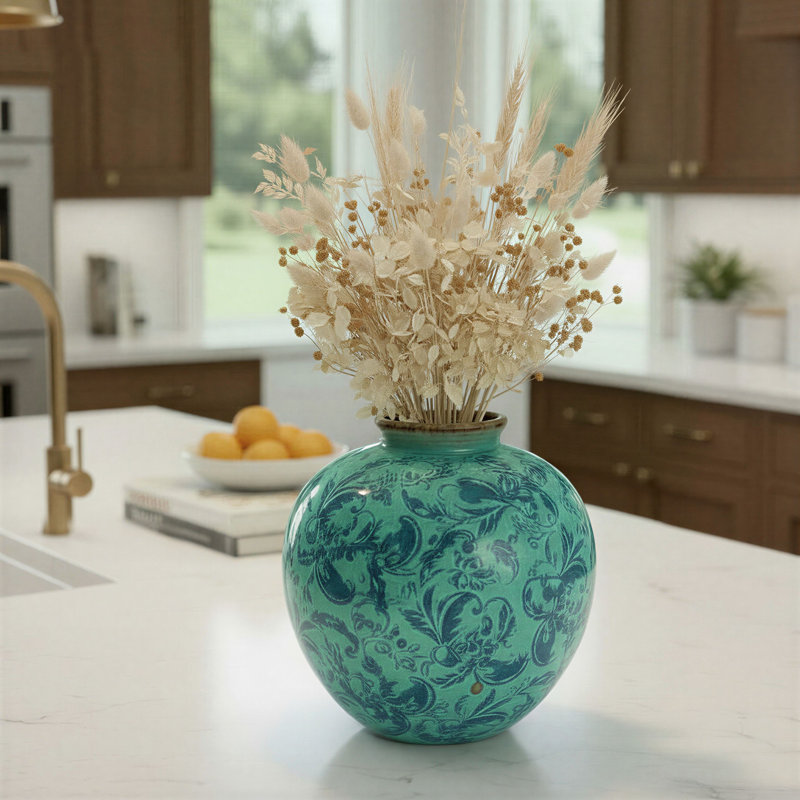 Vase en terre cuite Dolohov, Bleu / bleu sarcelle