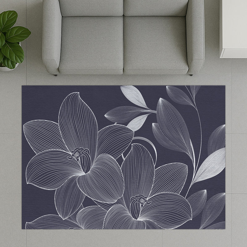 Floral Area Rug, Runner 70 x 140 cm