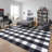Homeline Non-Slip Rubberback Checkered Buffalo Plaid Indoor Runner Rug, Grayscale-752479650