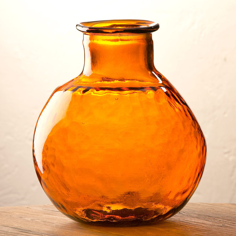 Zahrah Glass Table Vase, Amber