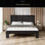 Cadre de lit plateforme en bois, silencieux, sans sommier et outil d'assemblage facile, grand rangement sous le lit-848675783