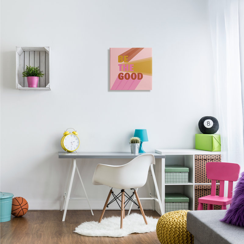 Be The Good Pink and Yellow Geometric Canvas Wall Art