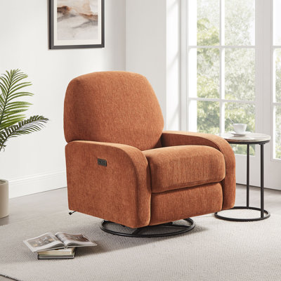 Fauteuil inclinable électrique oscillant pivotant de 31,7 po de largeur avec port USB Type-C