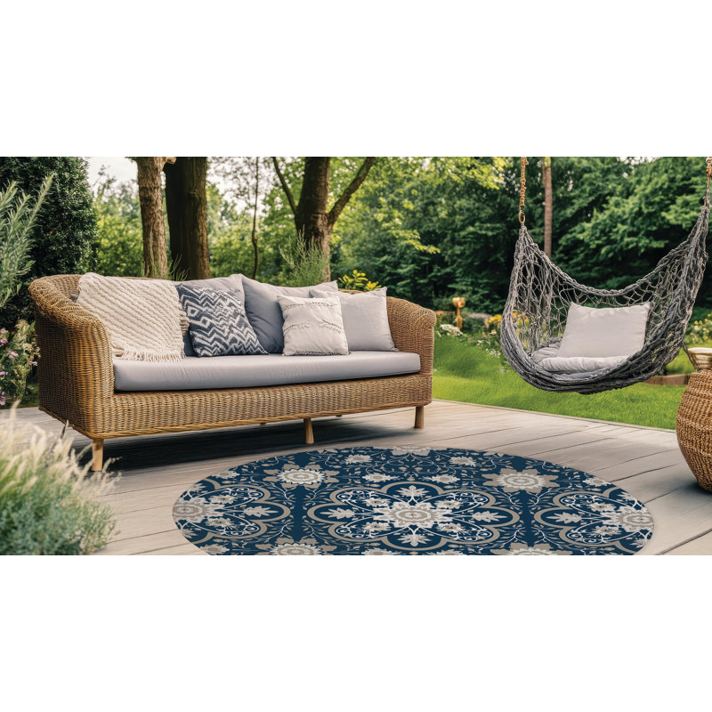 Tapis d'extérieur Skyler, Rond 5 pi