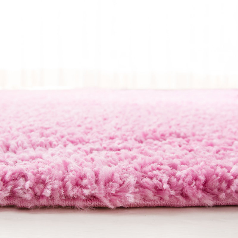 Brittney Performance solid color shag rug, Rectangle 2 pi x 3 pi, Pink