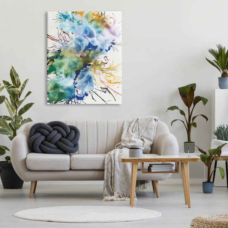"Chaotic Abstract Rainbow Shapes", art mural par Jodi Fuchs, H 48 po x l 36 po x P 1,5 po