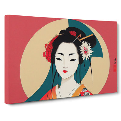 Geisha Art Deco - Wrapped Canvas