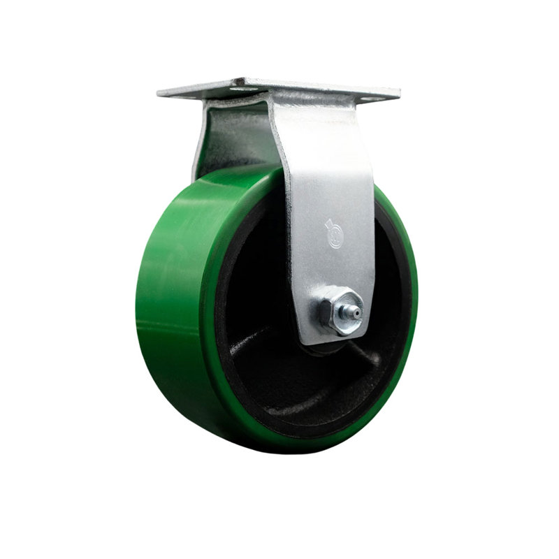 5 Inch Poly on Cast Iron Wheel Rigid Caster with Roller Bearing SCC|SCC-20R520-PUR, Vert
