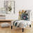 White Stained Glass Floral Spiral - Velvet Upholstered Floral Slipper Chair-118098703