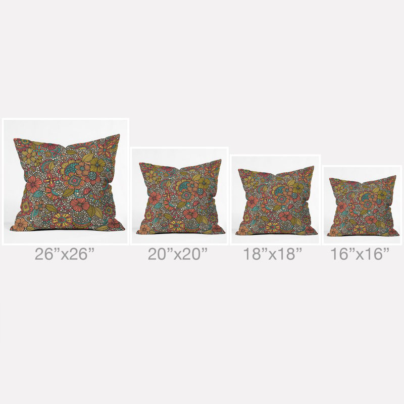 Valentina Ramos Garden Doodles Throw Pillow, 18" x 18"
