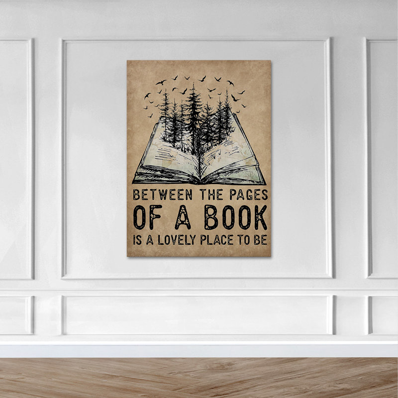 «Forest On Book», art textuel sur toile tendue, H 20 po x l 16 po x P 2 po
