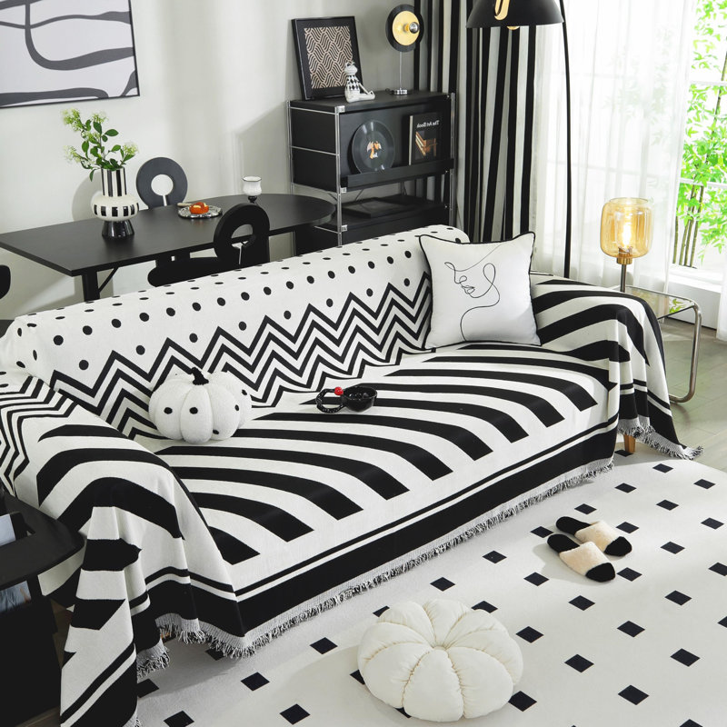 Housse pour causeuse Tritard Boho - Réversible à rayures
