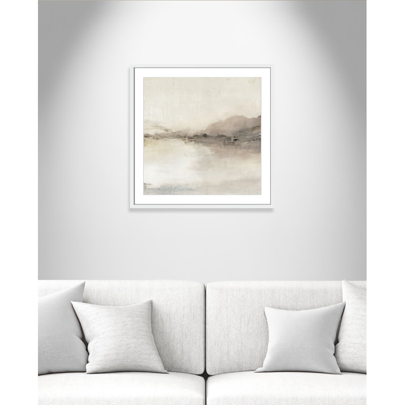 «Blush Horizon II» par Isabelle Z, L 27,5 po x H 27,5 po, Imprimé mat, Blanc satiné