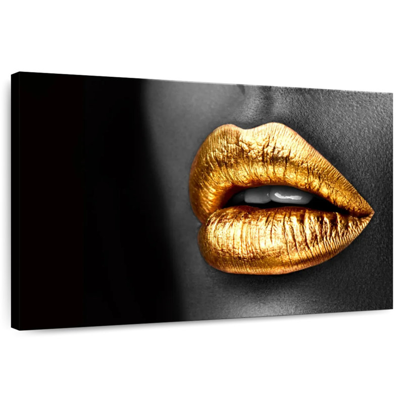 Shuttleworth Gold Metallic Lips, 20" H x 30" W