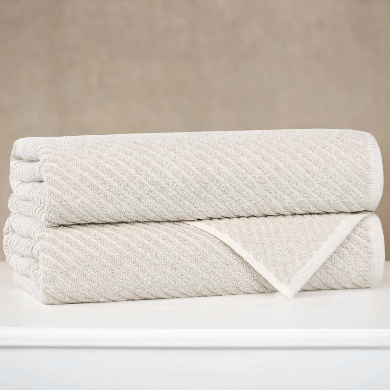  Cotton Blend Super Soft And Absorbent Amelia Collection Bath Towel Set, Beige