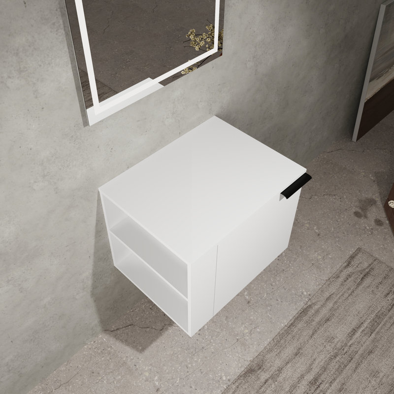 Lavabo de salle de bain 24 po pour salles de bain spacieuses - Armoire moderne sans lavabo, chêne blanc américain, composable, grands espaces de salle de bain composable blanc, chaleur de cuisson