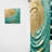 Teal Gold Surreal Spirals III - Modern Velvet Curtain - Room Darkening - 1 Panel-107610145