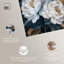 "White Flowers and Golden Leaves", impression murale sur toile par Art Remedy-118533960-118533963