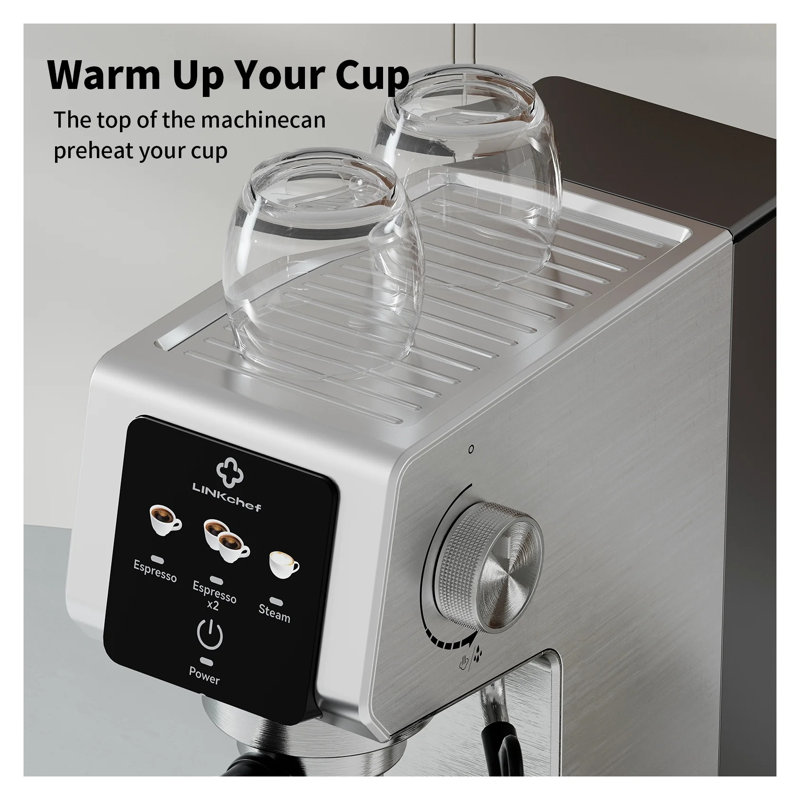 Machine à espresso à 20 barres LINKChef avec buse vapeur pour cappuccino et café au lait