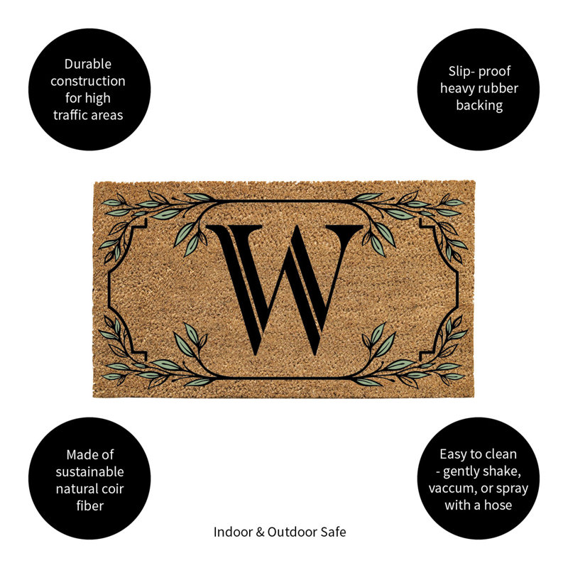 Monogram Coir Mat, Letter, W