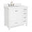 Cambridge 37'' Solid Wood Single Bathroom Vanity in White, with 1.5'' Pure White Quartz Top, Left Offset, Rectangle Sink-1949423148-1898679640