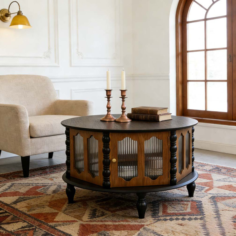 Table basse 31,5 pouces, Noir et brun