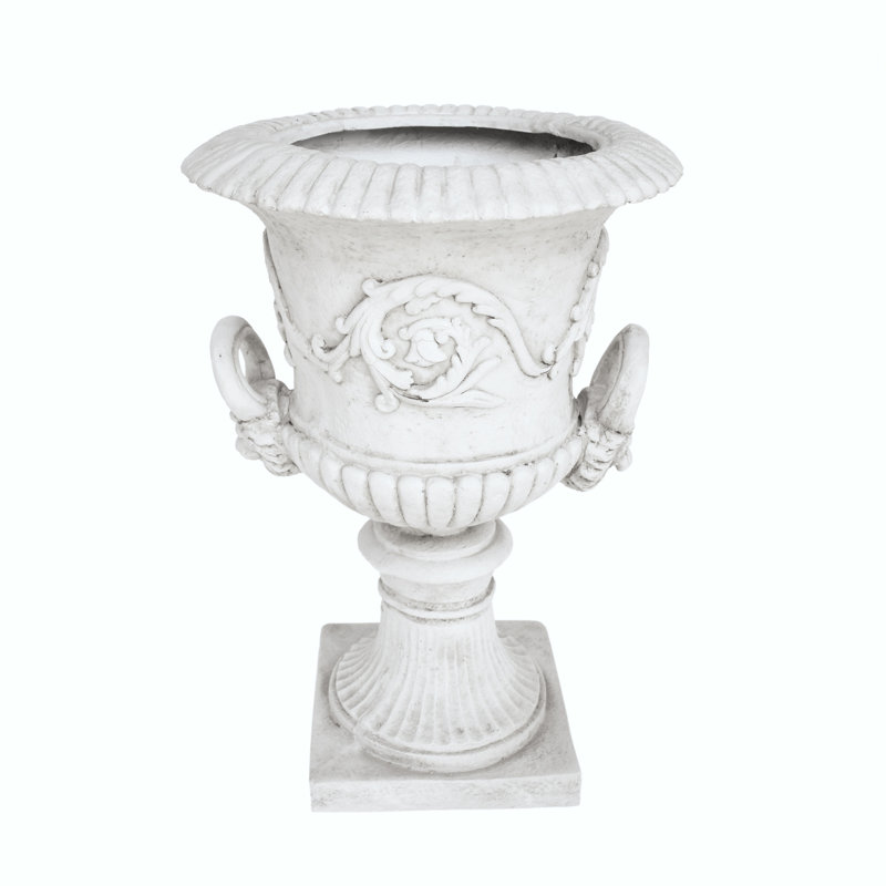 Jardinière Garden Urn - blanc antique, pot à fleurs en béton léger, pour tous les types de plantes, fonction de drainage, 18,62 po Profondeur X Largeur 28,64 Hauteur, 31,38 Lb Polyvalent Pour Les Plantes, Caractéristique, Profondeur,