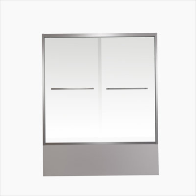 56-60"x58" Aluminum Frame Double Sliding Bathtub Screen, Bypass Bathroom Sliding Door with Premium 1/4" (6mm) Clear Tempered Glass, Chrome Hardware Sliding Glass Shower Enclosure,Chrome Finished