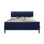 Lit simple bleu avec cadre DEL, style transitionnel moderne, bois massif et bois de remplissage, bois d'hévéa, profondeur 72,08 po, largeur 41,51 po, hauteur 48,59 po, sommier tapissier requis