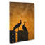 Silhouette Of Two Peacocks - Wrapped Canvas-56641706