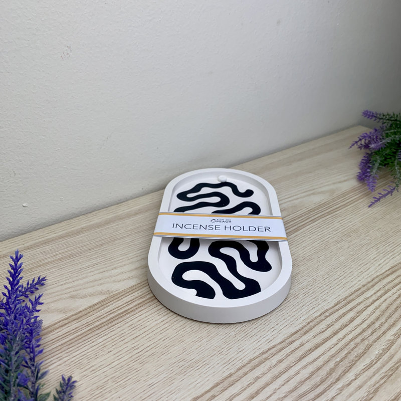 Black Swirls Incense Holders Dish