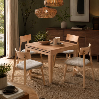 Extendable Solid Wood Dining Set