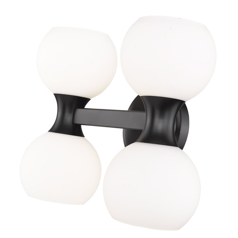 4 - Light Dimmable Vanity Light, Matte Black