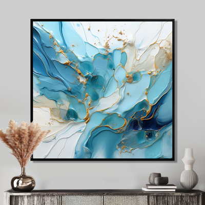 Blue And White Glacier Charm - Abstract Shapes Wall Art