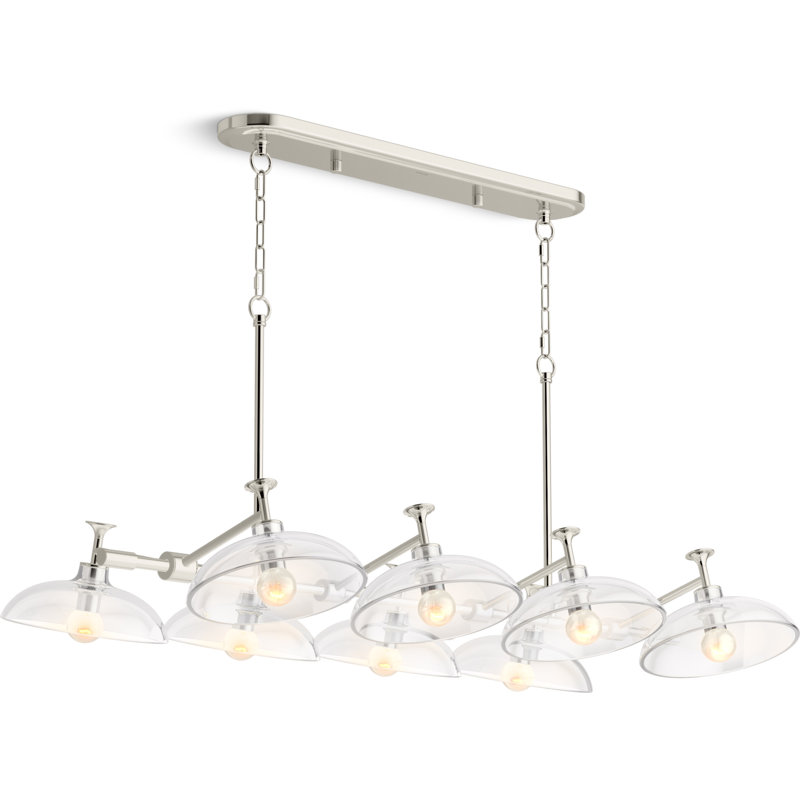 Tone™ 41" Eight-Light Chandelier, Polished Nickel