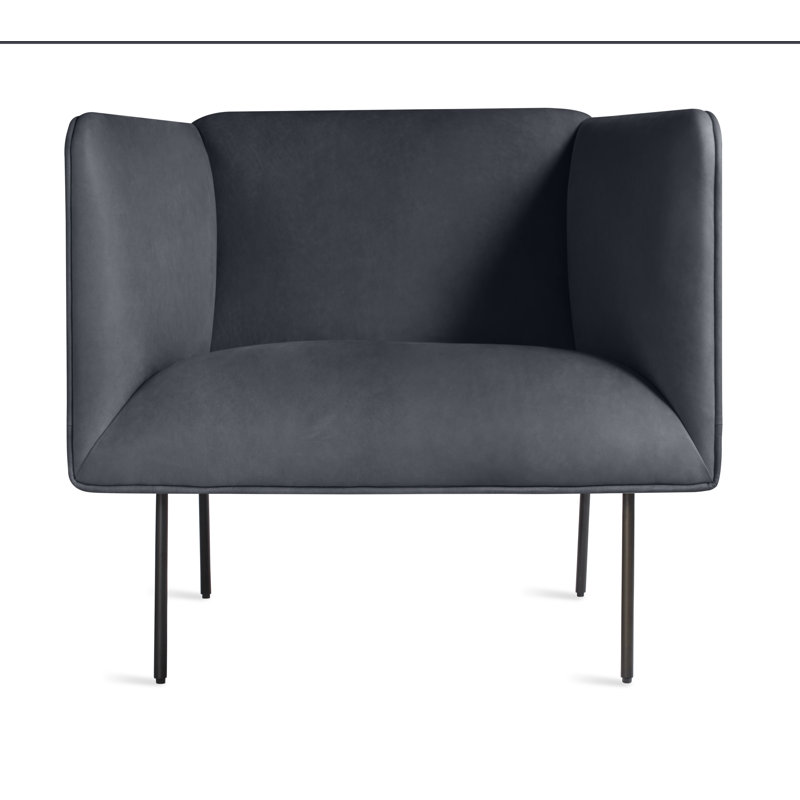 Dandy Leather Lounge Chair, Ink Leather