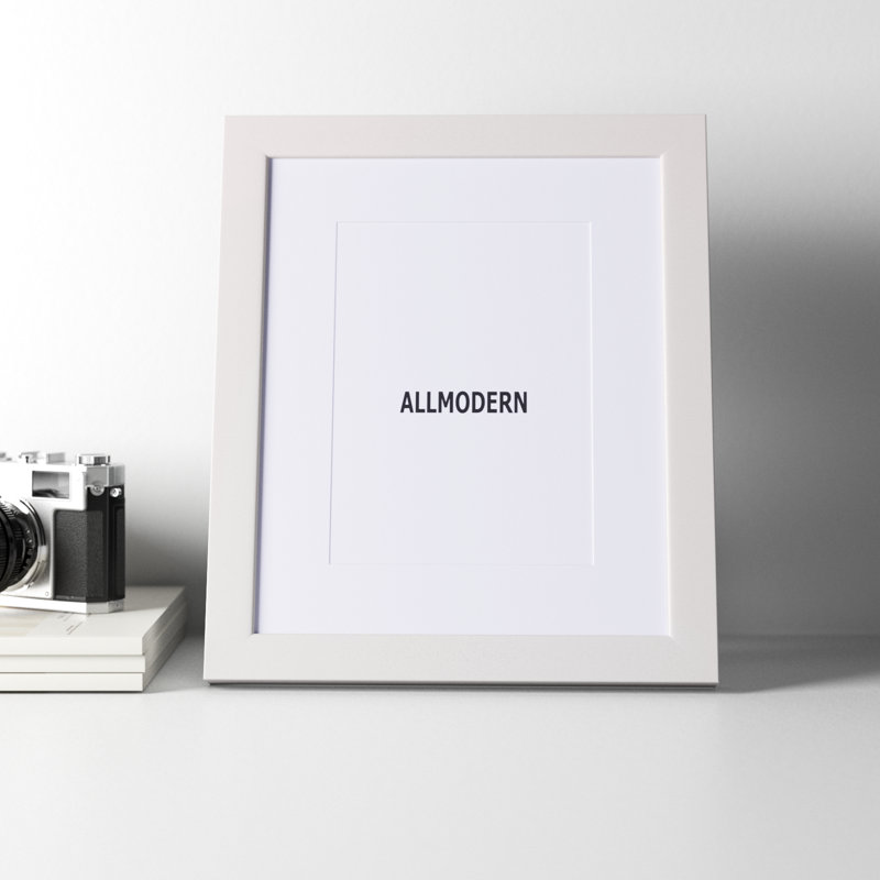 Capullo Wood Matte Picture Frame with Mat, 5" x 7", White