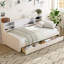 Lit plateforme tapissier avec rangement et tiroirs