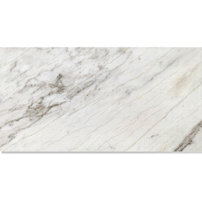 12X24 Snow Mountain White Marble Tiles - Natural Stone For Classic Home Style Tile Enhancing Bathroom & Kitchen Decoration