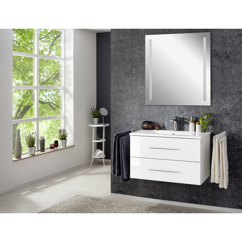 Lighted Wall Mounted Bathroom Mirror, 75cm x 80cm
