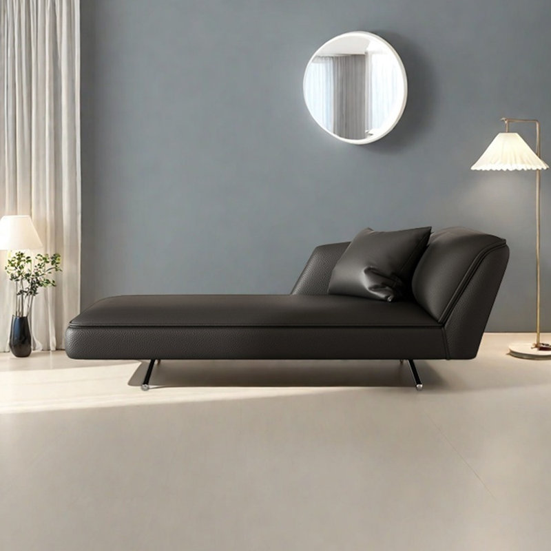 Fauteuil inclinable léger en similicuir luxueux, Orienté à droite, Noir