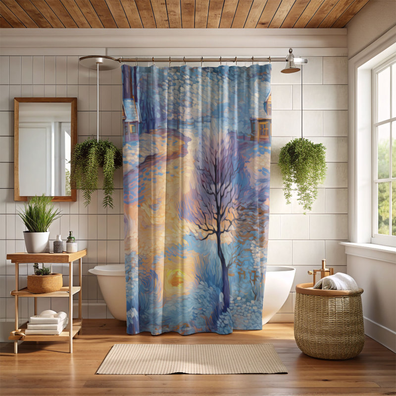 Winter Dawn Scenes - Premium Shower Curtain, 74"H x 71"W