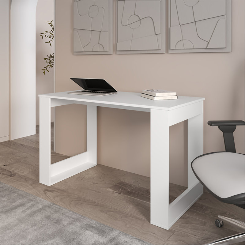 Bureau d'ordinateur Albion, bureau, blanc, Blanc