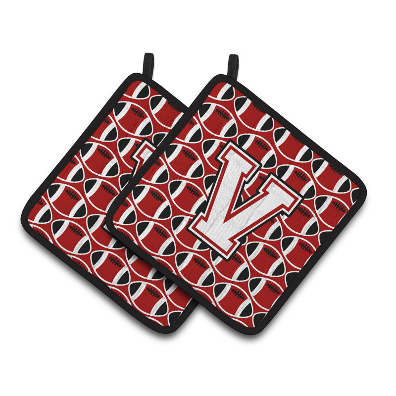 Caroline's Treasures Football Polyester Potholder, V, Cardinal/White