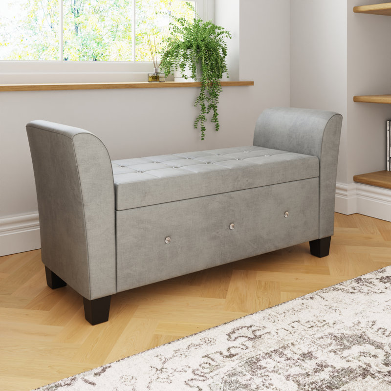 Armstrong Upholstered Storage Bench, Grey