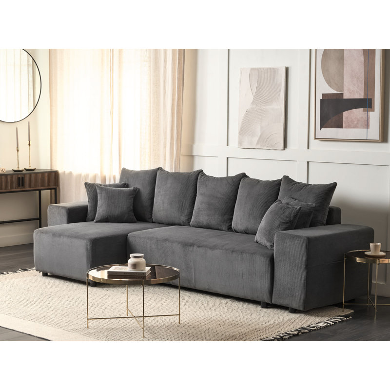 Alyxs Corduroy Sofa Bed, Left Hand Facing, Grey