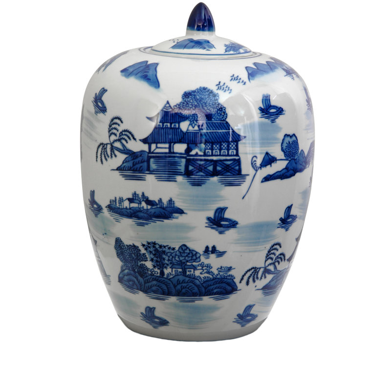 Pot en porcelaine Pomona, Paysage bleu
