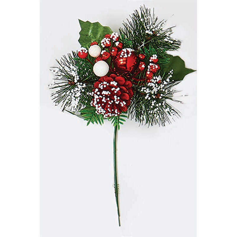 Boule de Noël pin cône avec baies